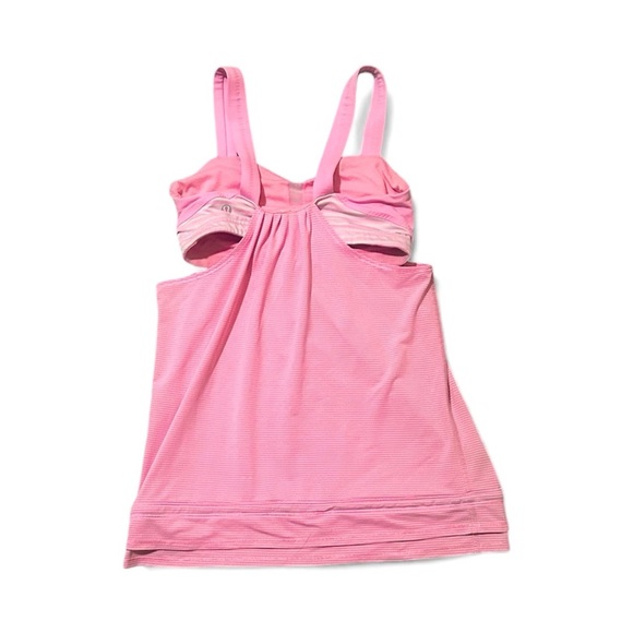Lululemon Run Striped Back On Track Tank Built in Bra Workout Flowy Gym Top - Picture 9 of 10